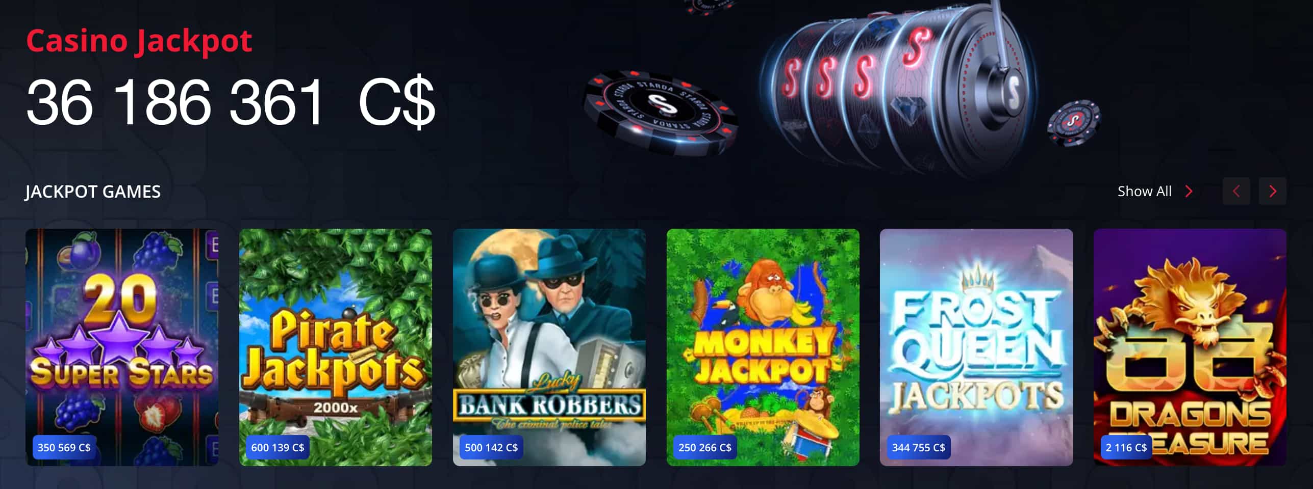 Starda Casino Android app on a phone